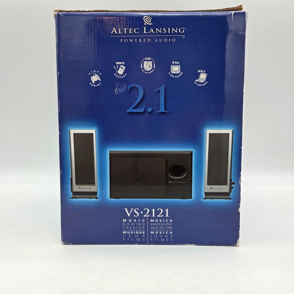 Altec Lansing VS2121 Powered Audio Computer Speaker System Subwoofer With Box